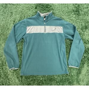 Philadelphia Eagles NFL Team Apparel 1/4 Zip Fleece Pullover Adult S/CH Teal